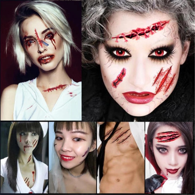 1 Tấm Hình Xăm Dán Vết Sẹo Hóa Trang Halloween