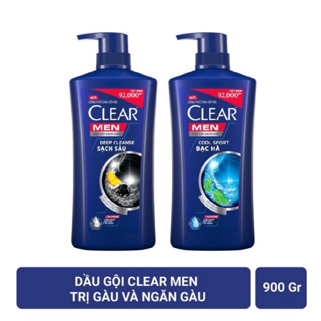 Dầu Gội Clear Men 900g