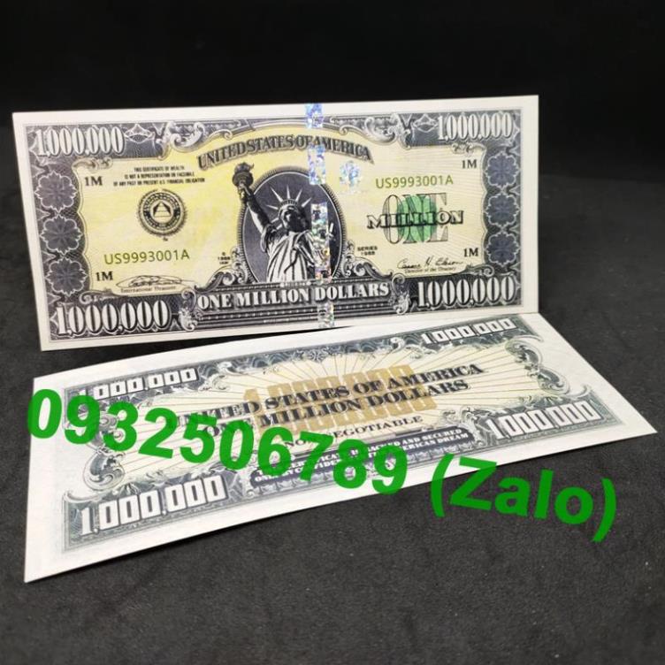Tờ Tiền 1 Triệu USD Lưu Niệm, Triệu Đô Siêu Cấp Mỹ Kỷ Niệm Có Bảo An Huỳnh Quang Đẹp Mắt