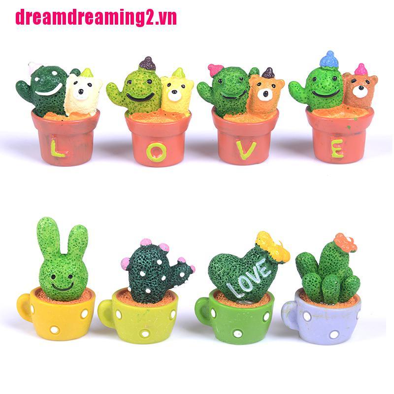 Bộ 2 Chậu Cây Xương Rồng Mini Trang Trí Nhà Cửa