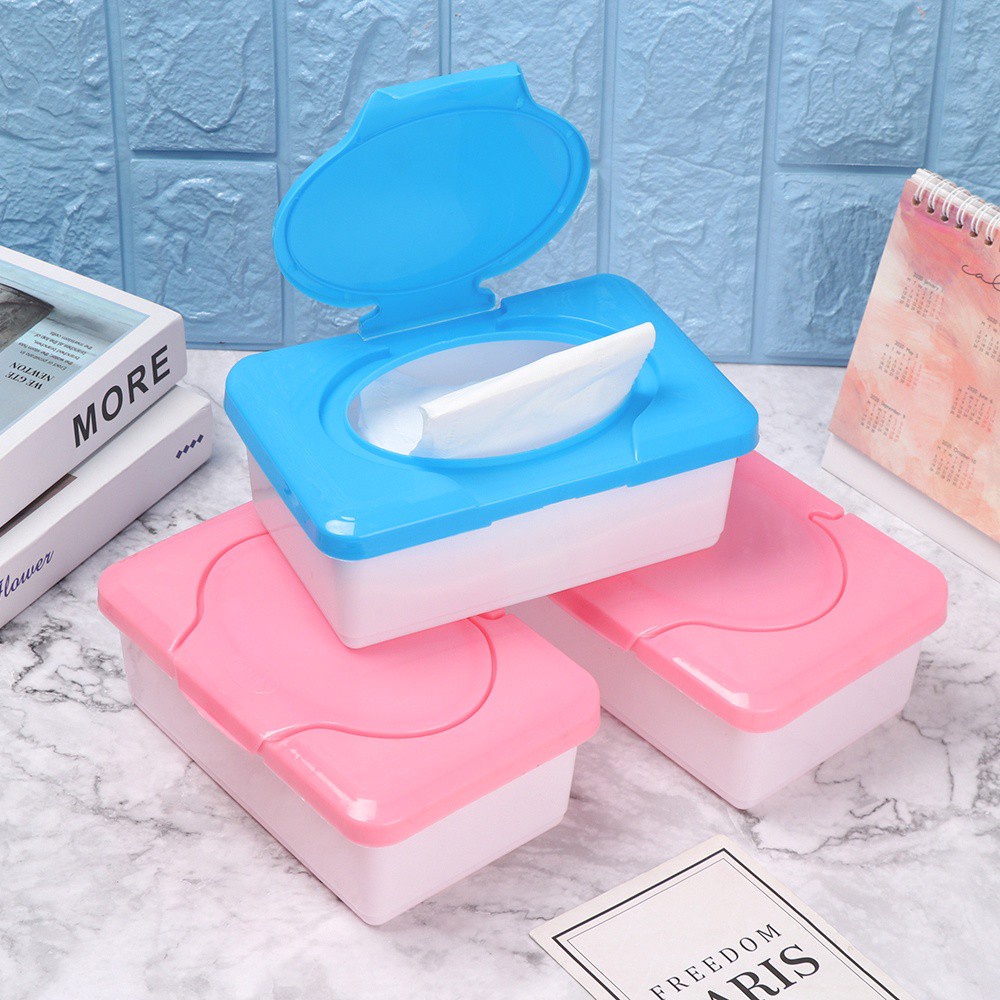 1 Hộp Đựng Khăn Giấy Ướt Bằng Nhựa Nhiều Màu Sắc Tiện Dụng