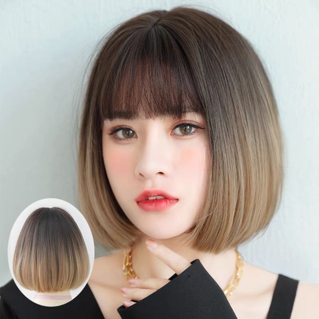 Tóc giả nguyên đầu ❤️KOTY BEAUTY❤️ tóc giả nữ cả đầu vic thẳng nhuộm TG30