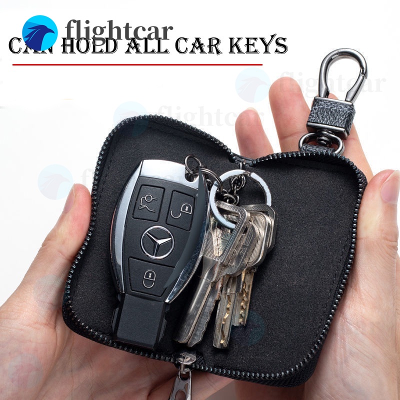 Vỏ Da Bảo Vệ Chìa Khóa Xe Hơi Có Khóa Kéo Tiện Lợi