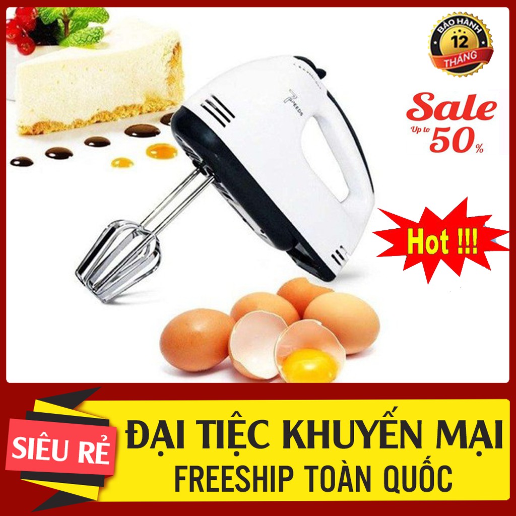 Máy Đánh Trứng Cầm Tay 7 Tốc Độ Công Suất 180W BẢO HÀNH 12 THÁNG