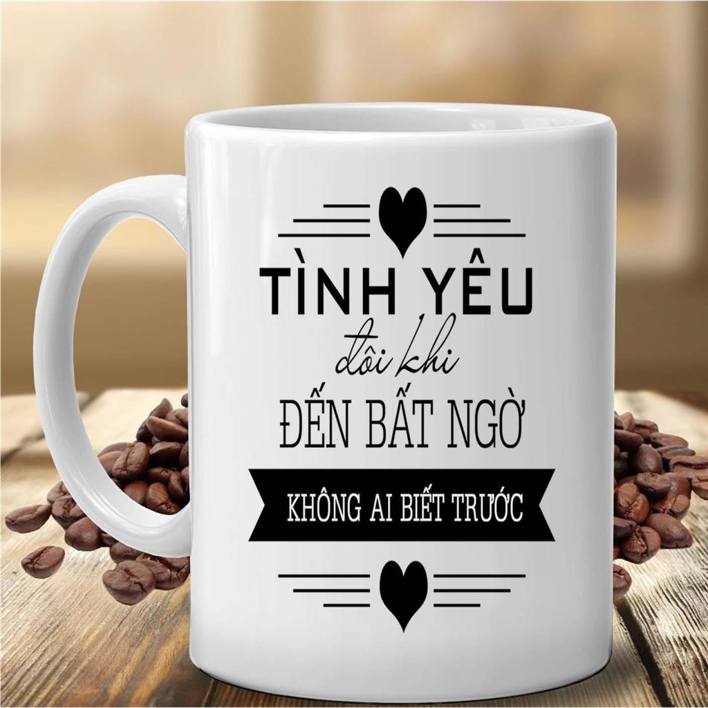 Ly Sứ In Hình Dễ Thương LS053 350ml - Tình Yêu Đôi Khi Đến Bất Ngờ