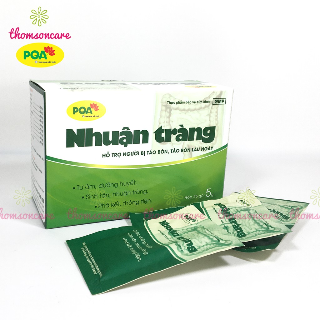 Nhuận tràng PQA - hỗ trợ giảm táo bón, trĩ dùng được cho người tiểu đường, chất xơ - Hộp 25 gói hòa tan