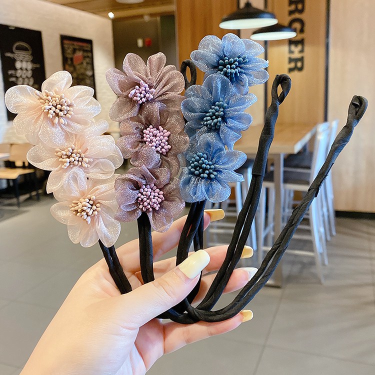 Băng Đô Cài Tóc Hình Hoa Đơn Giản Phong Cách Hàn Quốc