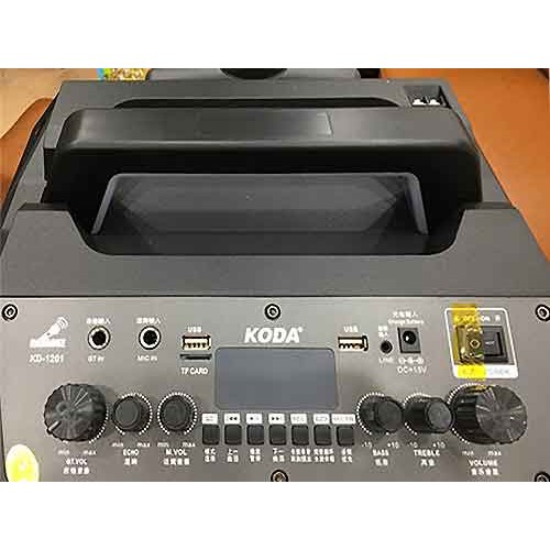 Loa kéo di động KODA KD-1201. Loa bluetooth kèm 2 míc không dây hát karaoke, nghe nhạc