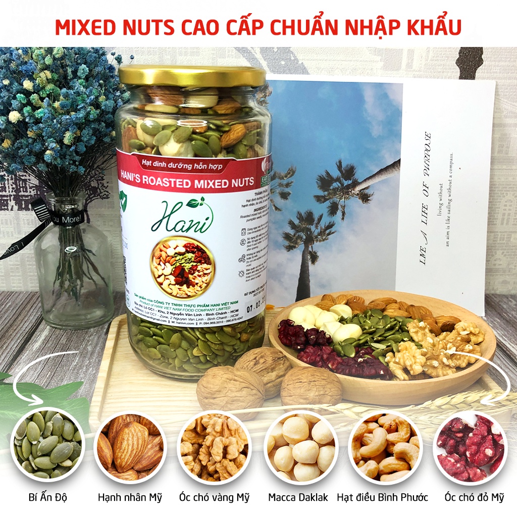 Hạt Dinh Dưỡng Mix 6 Siêu Hạt 500G - Hàng Nhập Khẩu Thượng Hạng - Cam Kết Chất Lượng HANI FOOD