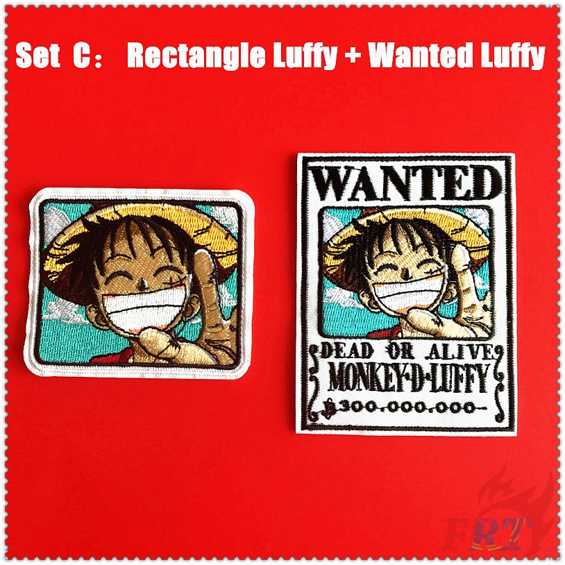 Set 2 miếng vá quần áo hình nhân vật hoạt hình One Piece dễ thương