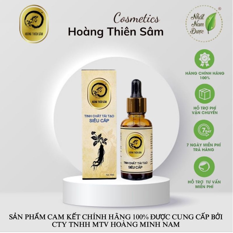 Serum Giảm Mụn Thâm Rỗ - Tinh Chất Hoàng Thiên Sâm 30ml Tái Tạo Da [Loại Mạnh] - Dành Cho Da Chai Lì Khó Hấp Thu