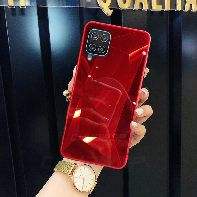 Ốp Điện Thoại Mặt Gương Kim Cương 3D Chống Sốc Cho Samsung Galaxy A22 A32 Samsung Galaxy A12 A52S A52 A72