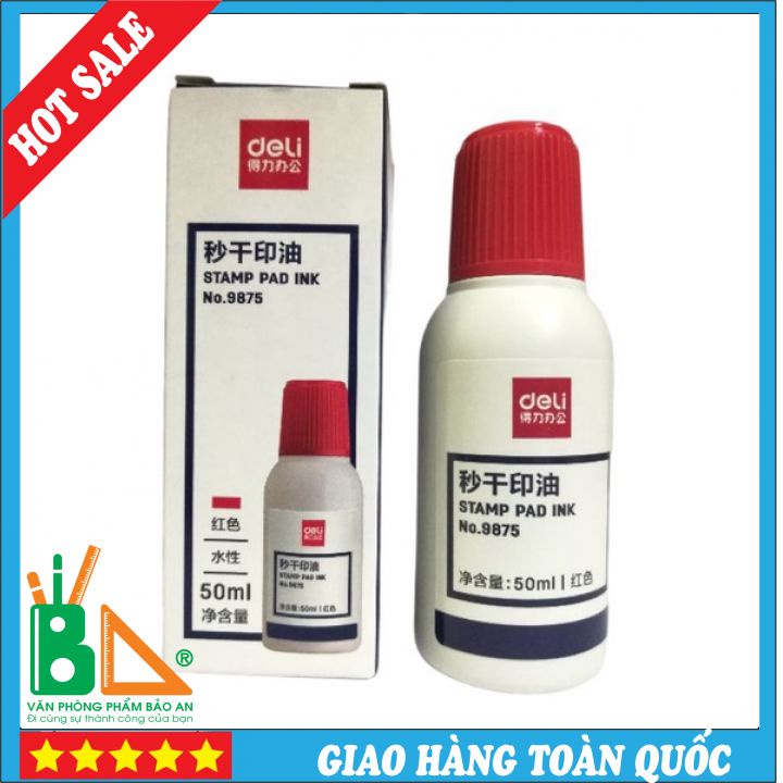 Mực Dấu Xanh, Đỏ, Đen Deli - Mực Dùng Con Dấu - Mã 9875