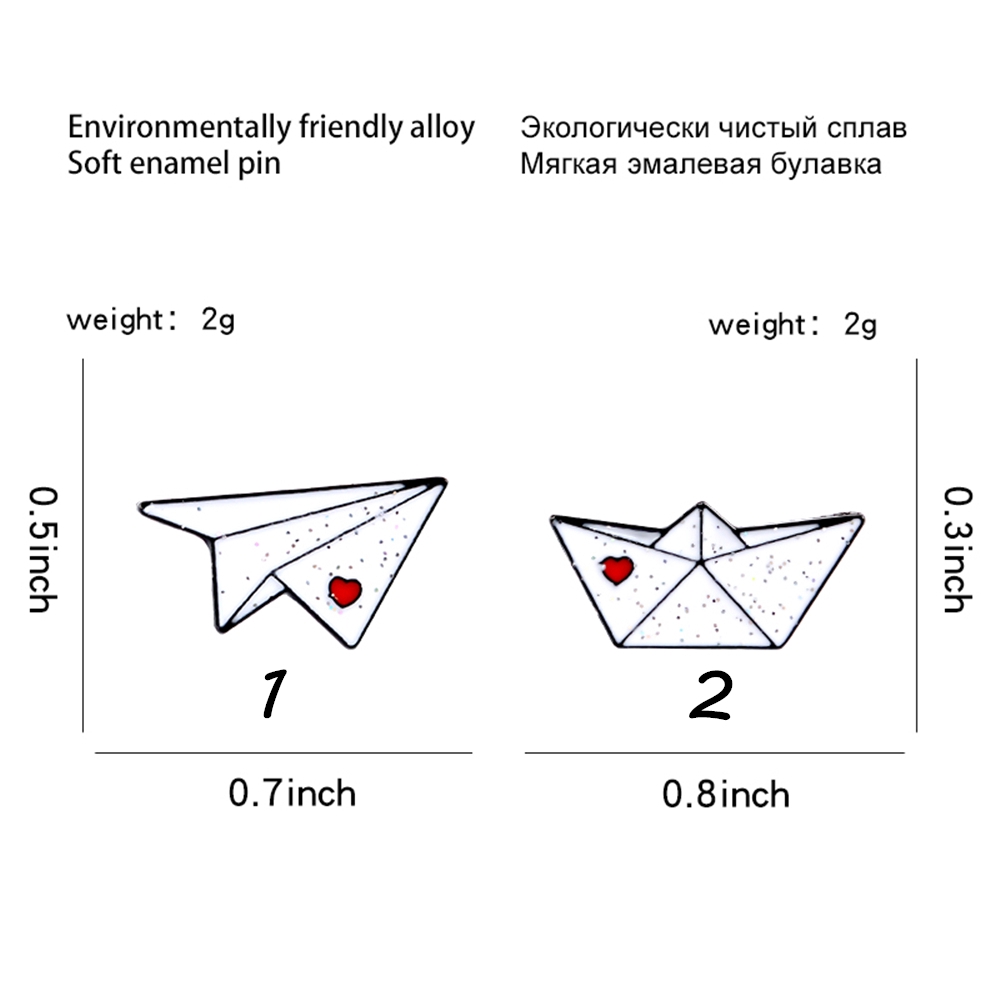 Ghim Cài Hình Thuyền/Máy Bay Giấy Origami Xinh Xắn Trang Trí Đa Dụng