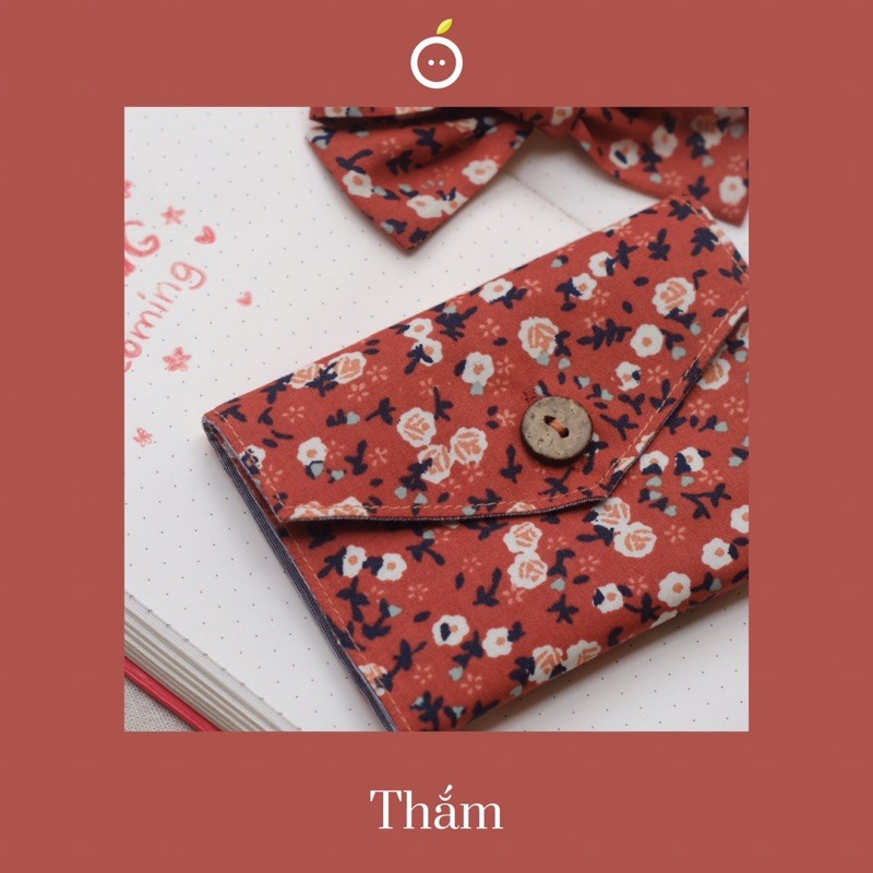 Ví Handmade "𝐓𝐡𝐚̆́𝐦" chất liệu Kate Thô Hàn/Họa tiết Hoa nhí/Phong cách Vintage/Nhỏ gọn, đựng được CMND, thẻ ATM