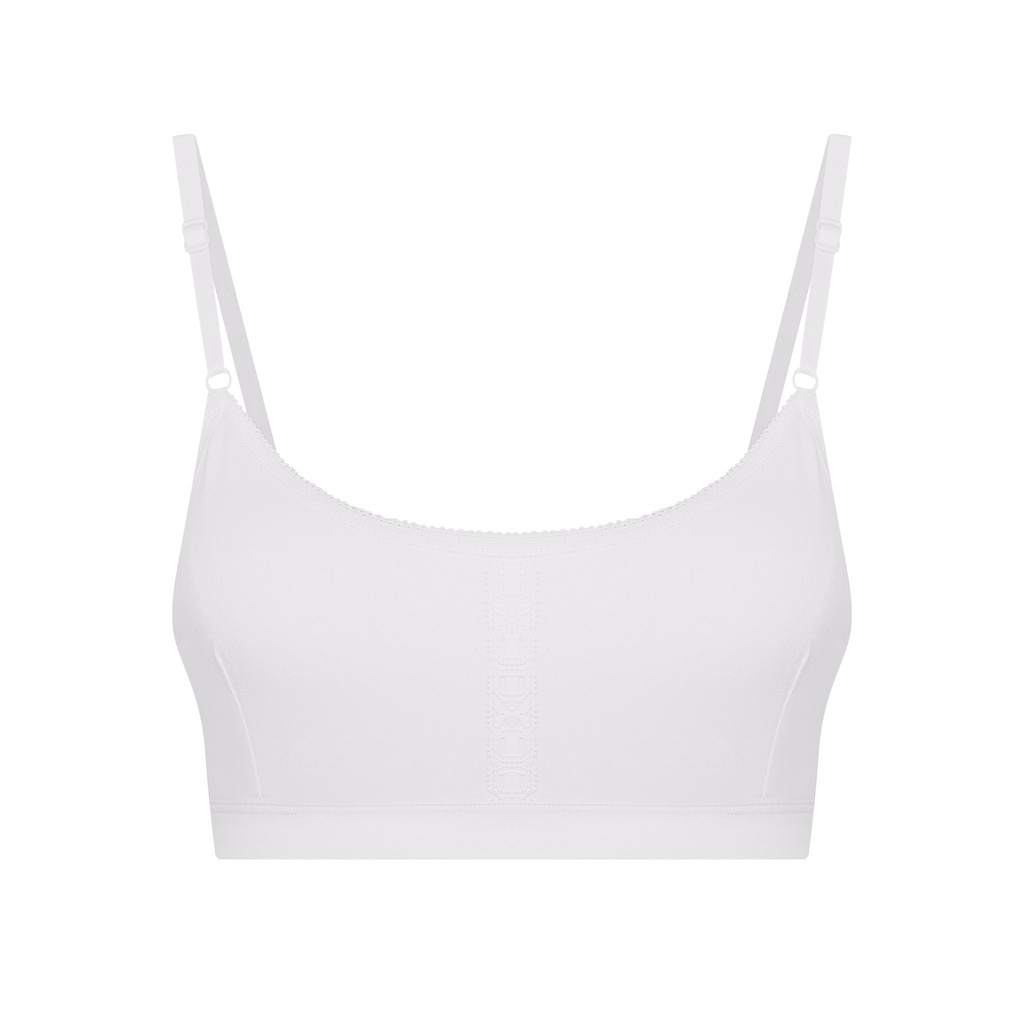Áo ngực học sinh hai dây viền ren trước ngực iBasic BRAT004