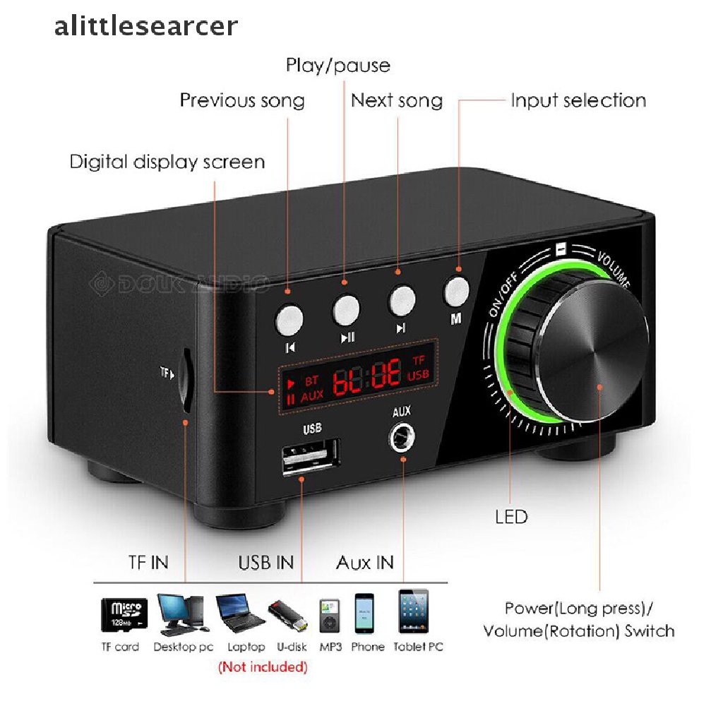 Máy khuếch đại âm thanh bluetooth 5.0 mini giắc USB