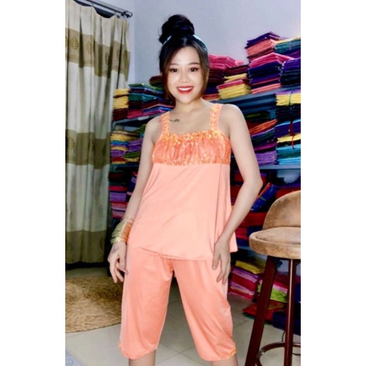 Đồ Bộ Thun Lạnh Nhún Ren ẢNH THẬT Size 4(60-65kg) | BigBuy360 - bigbuy360.vn