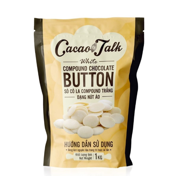 Sô Cô La Compound Trắng Dạng Nút Áo Cacao Talk 1kg Dùng Làm  Bánh, Pha Chế, Sử Dụng Trực Tiếp