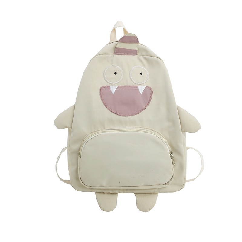 Ba Lô Đi Học Hình Vịt/Ếch Hoạt Hình Dễ Thương Bằng Nylon Cho Thanh Thiếu Niên Nữ