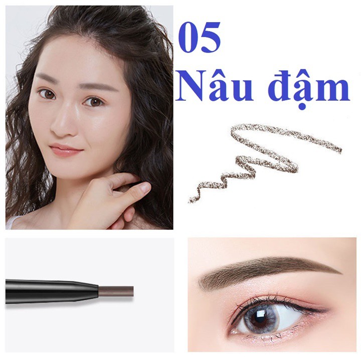 Chì kẻ mày 2 đầu Mking Eyebrow Pencil đầu bút dạ mềm, dễ vẽ, đường kẻ mảnh, rõ nét, không trôi