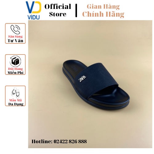 Dép nam thời trang ZARA ViDu 21107  màu đen đính logo êm chân chống thấm nước