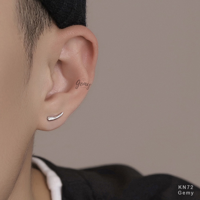 Khuyên tai nam bạc 925 hình nanh nhọn Silver Tusk unisex (1 chiếc) | GEMY SILVER KN72