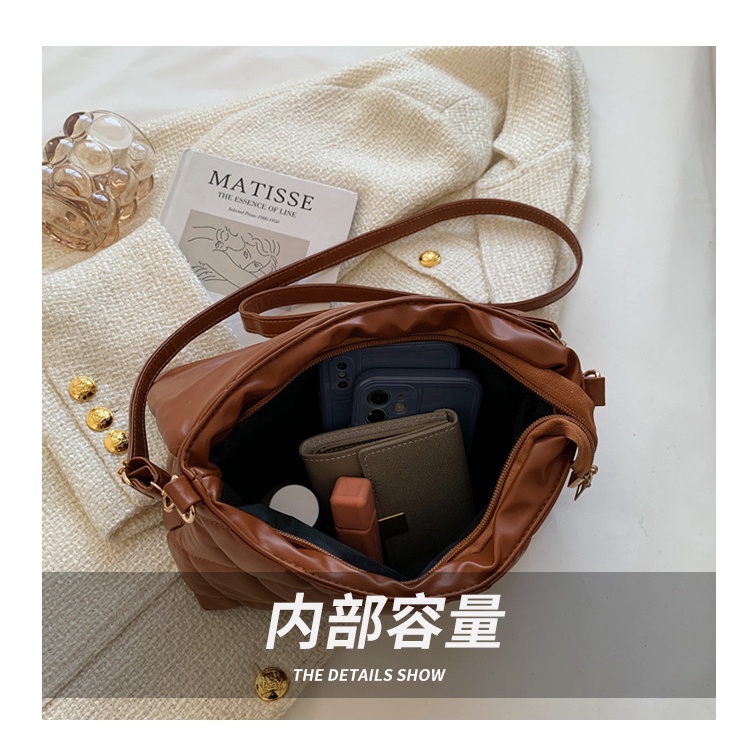 JASMIN NOIR Túi Đeo Chéo Dáng Vuông Nhỏ Họa Tiết Caro Phối Dây Xích Thời Trang Cao Cấp Cho Nữ