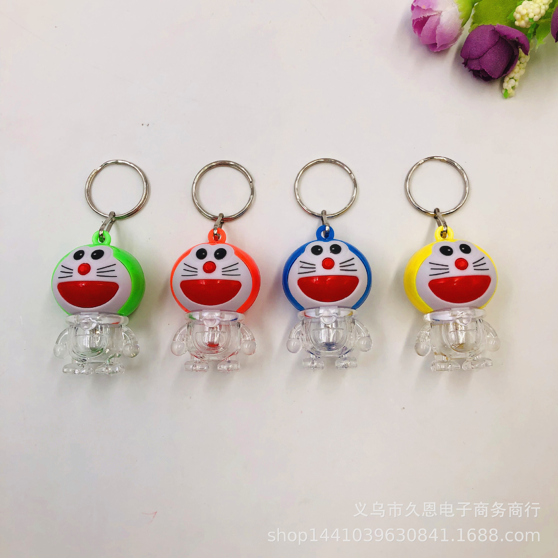 Móc Khóa Hình Mèo Máy Doraemon Có Đèn Led Dễ Thương