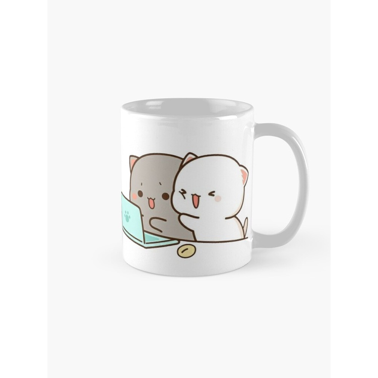 Cốc sứ in hình cute mochi cat panda gấu cốc uống nước