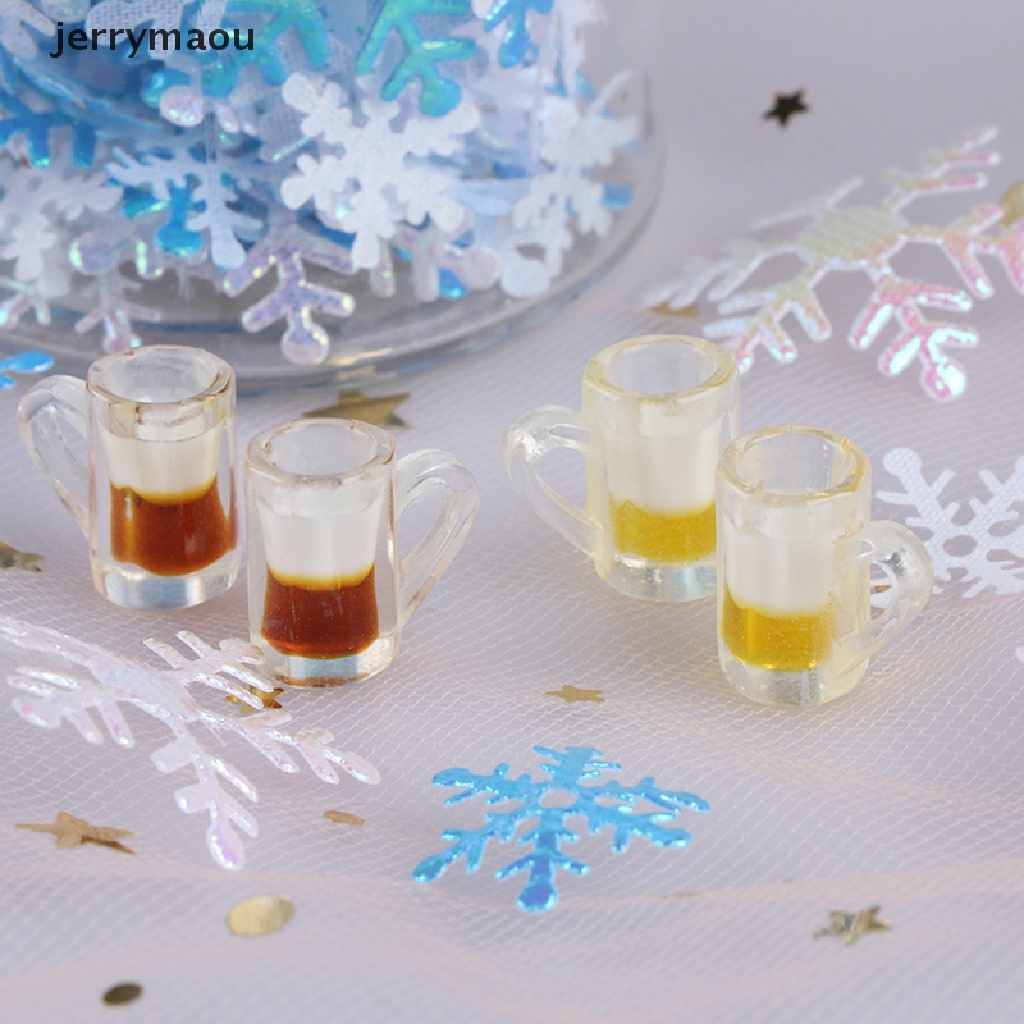 Set 10 Cốc Thủy Tinh Uống Bia / Thức Ăn Mini Tỉ Lệ 1: 12 Dùng Trang Trí Nhà Búp Bê
