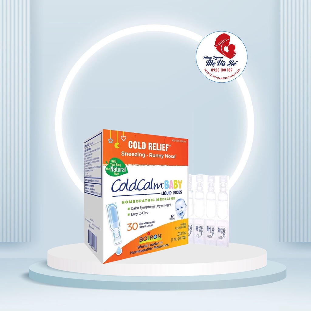 Muối uống vi lượng Boiron Coldcalm Mỹ hộp 30 ống cho bé từ 6 tháng - 11 tuổi