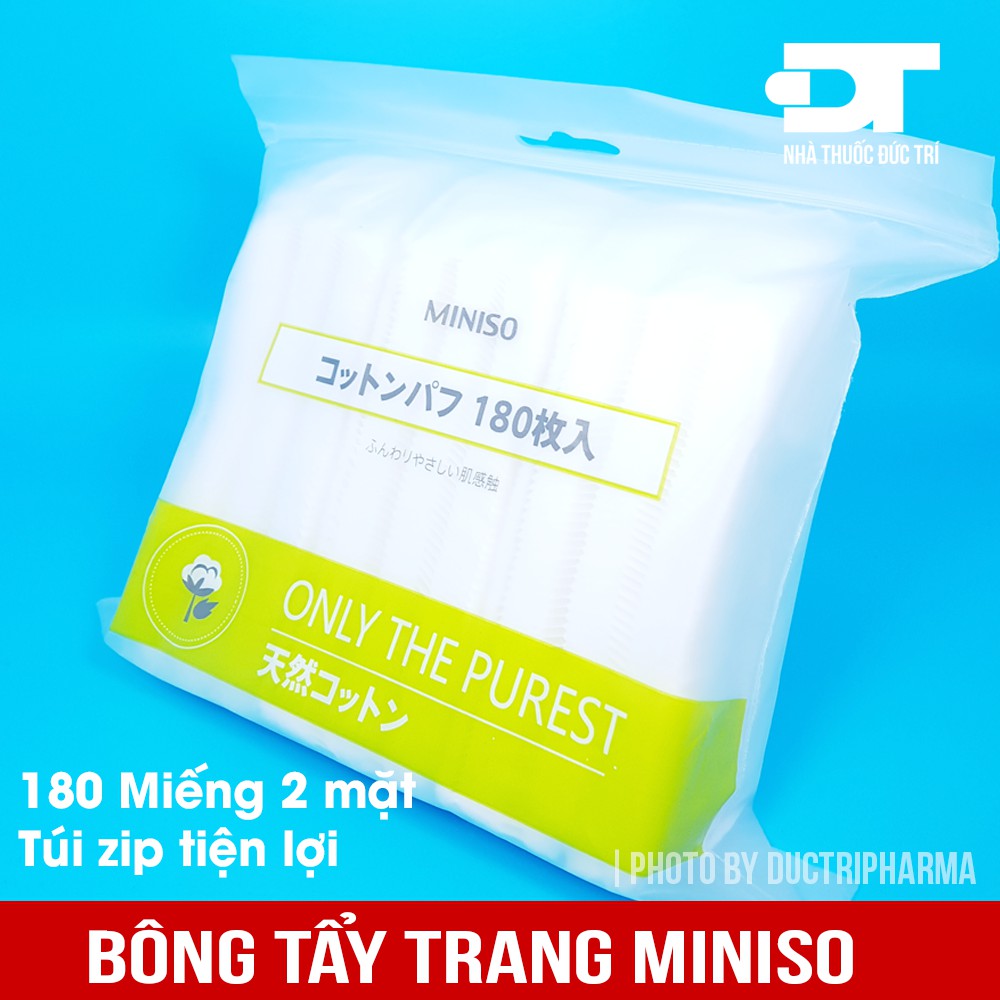 BÔNG TẨY TRANG / MINISO / BÔNG TẨY TRANG MINISO NHẬT BẢN GÓI 180 MIẾNG / TÚI ZIP