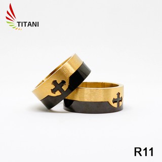 Nhẫn nam titanium 2 mảnh lạ mắt