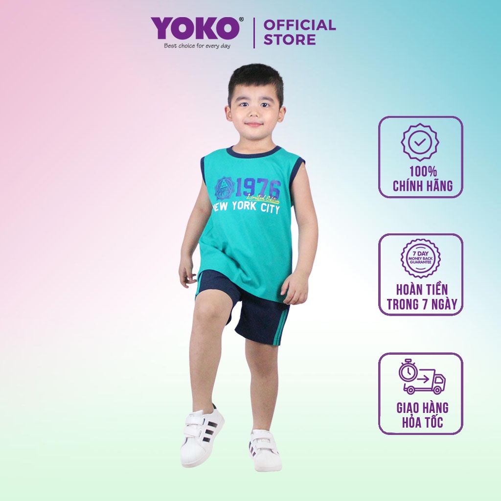 [Mã BMBAU50 giảm 50K đơn 150K] Bộ Quần Áo Thun Sát Nách Bé Trai (1-5 Tuổi) YOKO KID’S FASHION 20027T
