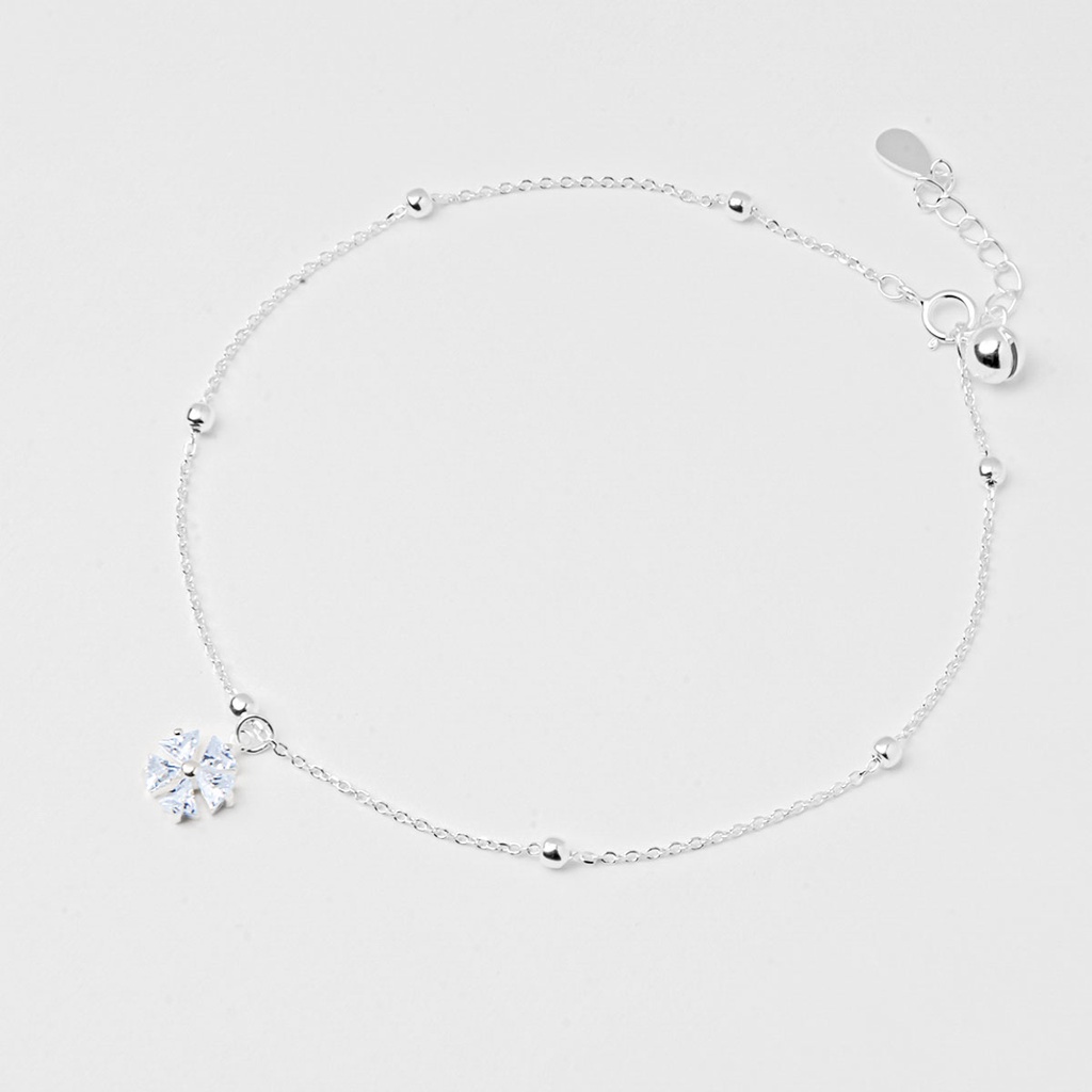 Lắc Chân Bạc 925-KaT Jewelry-Hoa Năm Cánh Lấp Lánh