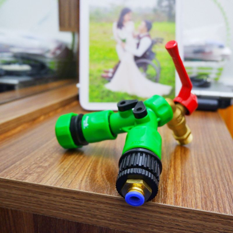 Bộ van chia 2 nhánh nối nhanh ống 8 mm 8 ly Aquamate.