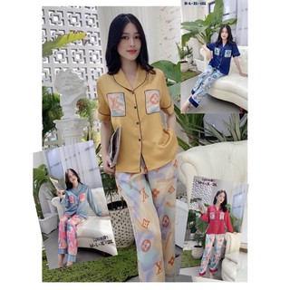 😻 Siêu phẩm 4size M-L-XL-2XL có big size, Bộ Pijama LỤA SATIN PHỐI, túi quần sâu Mi Cần Thơ