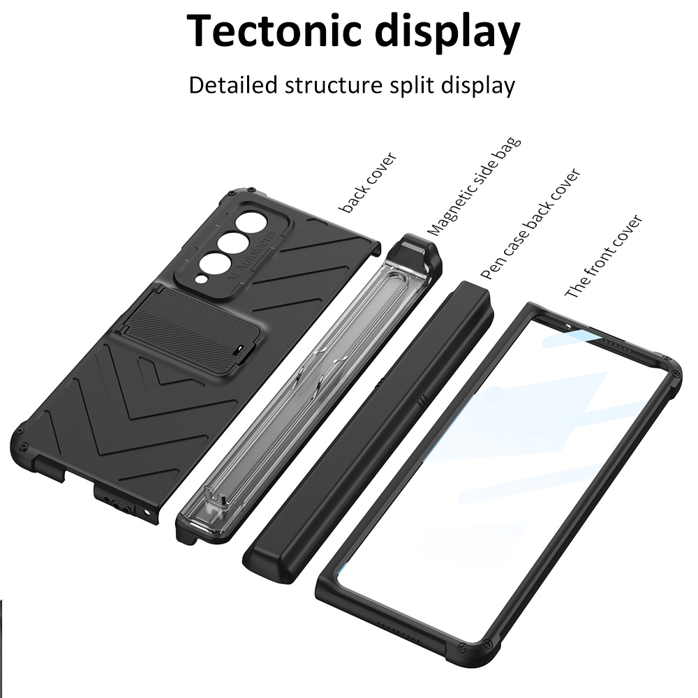 Ốp Điện Thoại Nắp Gập Từ Tính Có Ngăn Đựng Bút & Giá Đỡ Cho Samsung Galaxy Z Fold 4 5G Fold3