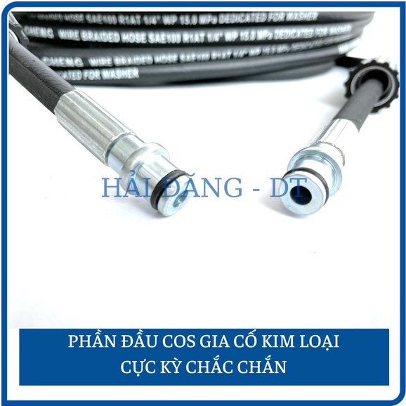 Dây rửa xe áp lực cao lõi thép 10, 15, 20m, Dây rửa xe bố thép ren 22mm (Loại Tốt)