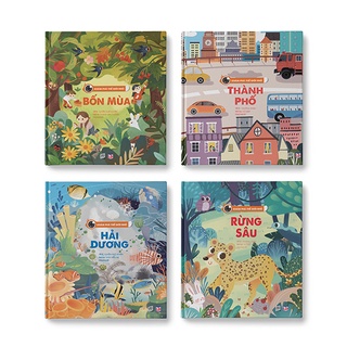 Sách tương tác - Bộ 4 cuốn Khám phá thế giới nhỏ (Bốn mùa + Rừng sâu + Hải dương + Thành phố)