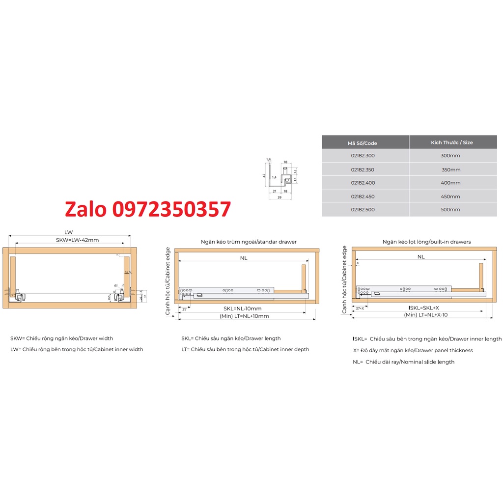 Ray trượt giảm chấn, RAY TRƯỢT ĐÁY HỘC CHO HỘC TỦ MINI