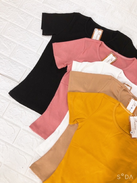 Áo phông zip trơn cộc tay nhiều màu