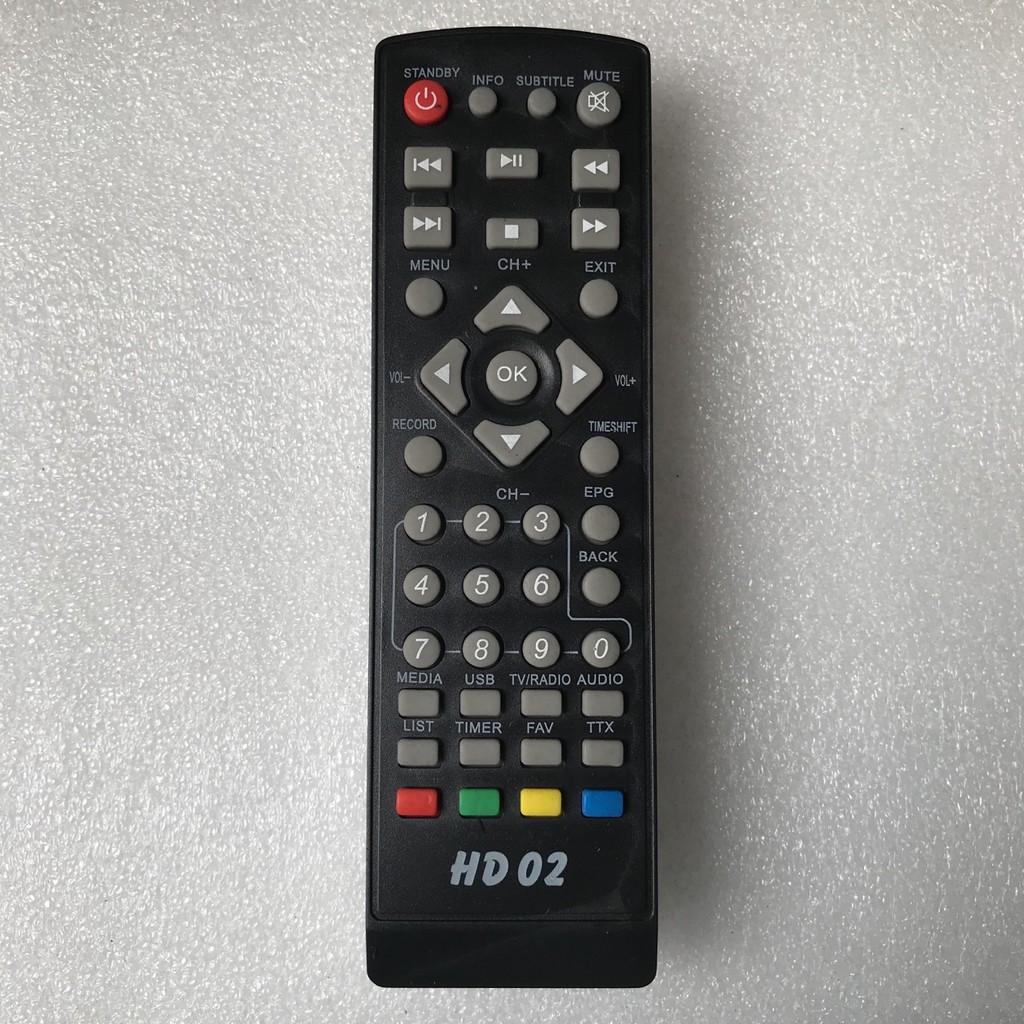 Remote Điều khiển đầu thu HD-02 dùng cho các loại đầu chảo Vinasat free và một số đầu thu DVB-T2