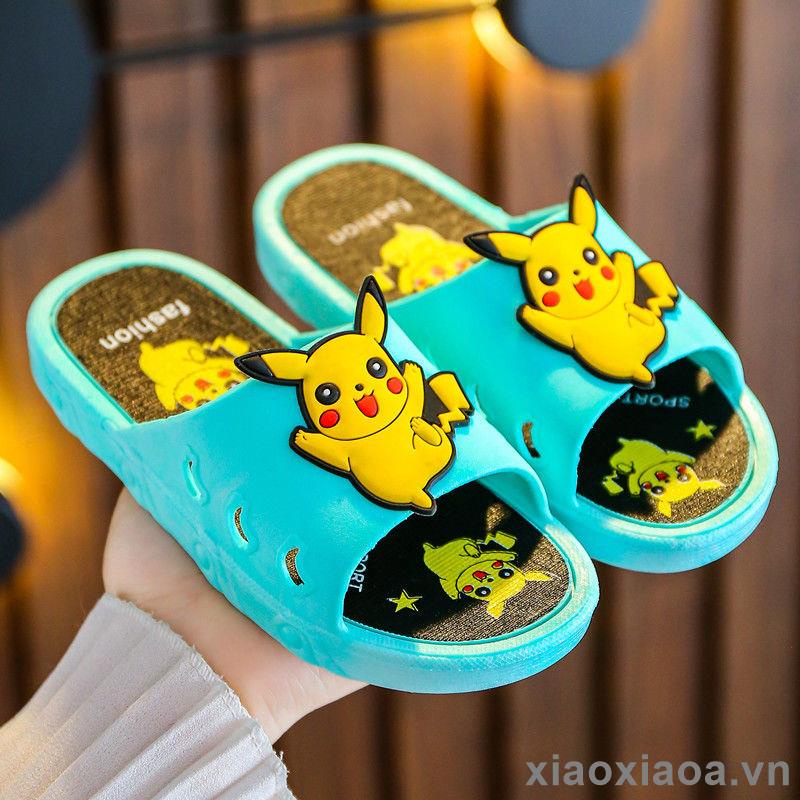 Dép Đi Trong Nhà Chống Trượt Hình Pikachu Dễ Thương Cho Bé