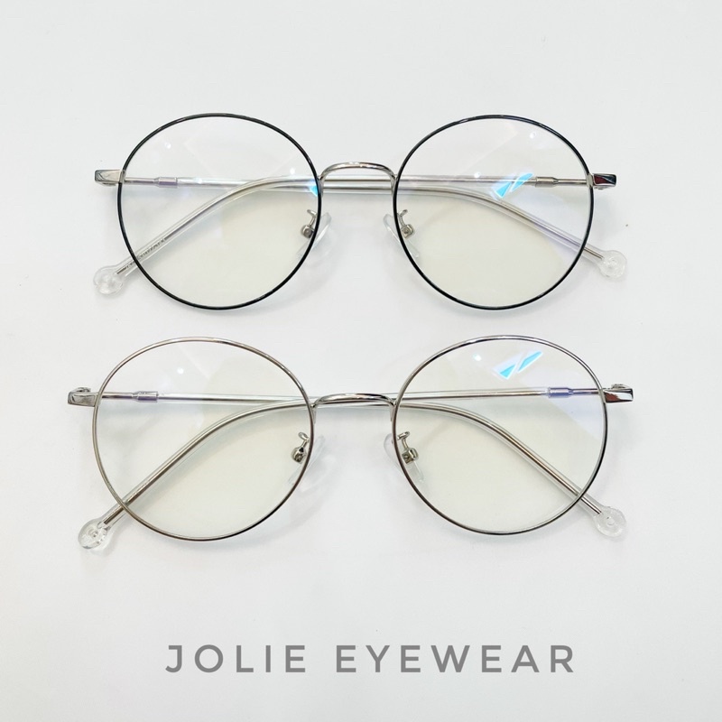 Kính giả cận, Gọng kính cận thanh mảnh nữ kim loại tròn 2626 mắt chống ánh sáng xanh Jolie eyewear