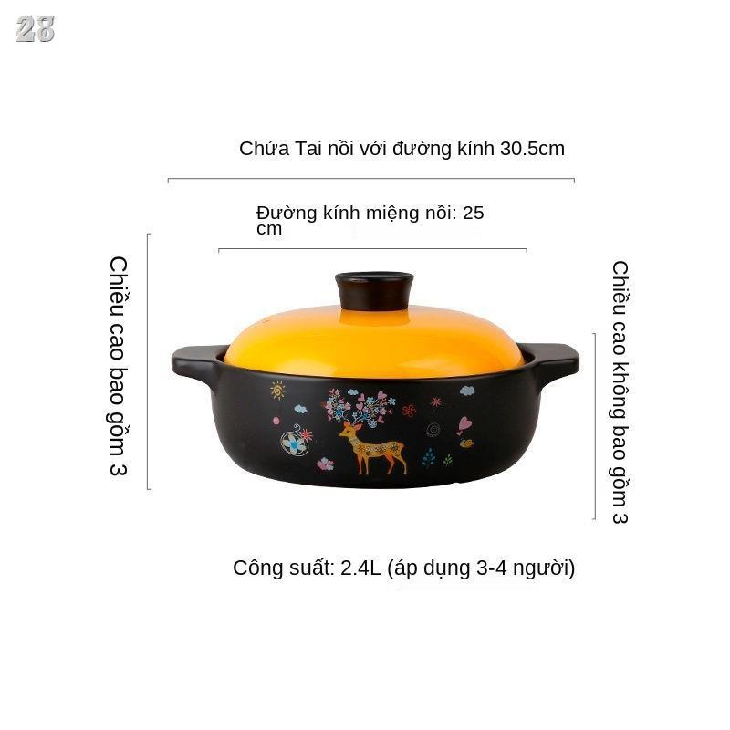 ❃❃✼28Hầm Nồi gia đình Súp Gốm Cháo Đất Sét Bếp Ga Đặc Biệt Khí Lớn Mở ngọn lửa và khả năng chịu nhiệt độ cao