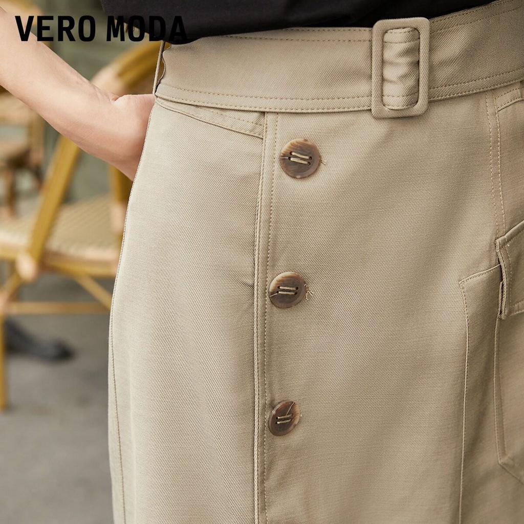 Vero Moda Chân Váy Midi Có Thắt Lưng Cạp Cao Trơn Cho Nữ 321216016