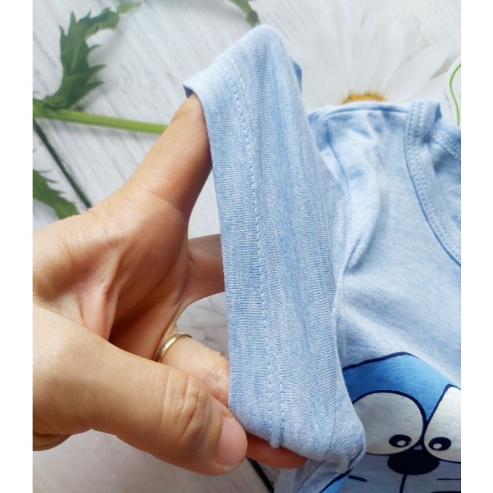 (6-&gt;24 tháng) Bộ cộc tay cài vai túi giả Dokma - chất cotton hữu cơ siêu mềm mát (DMB312)