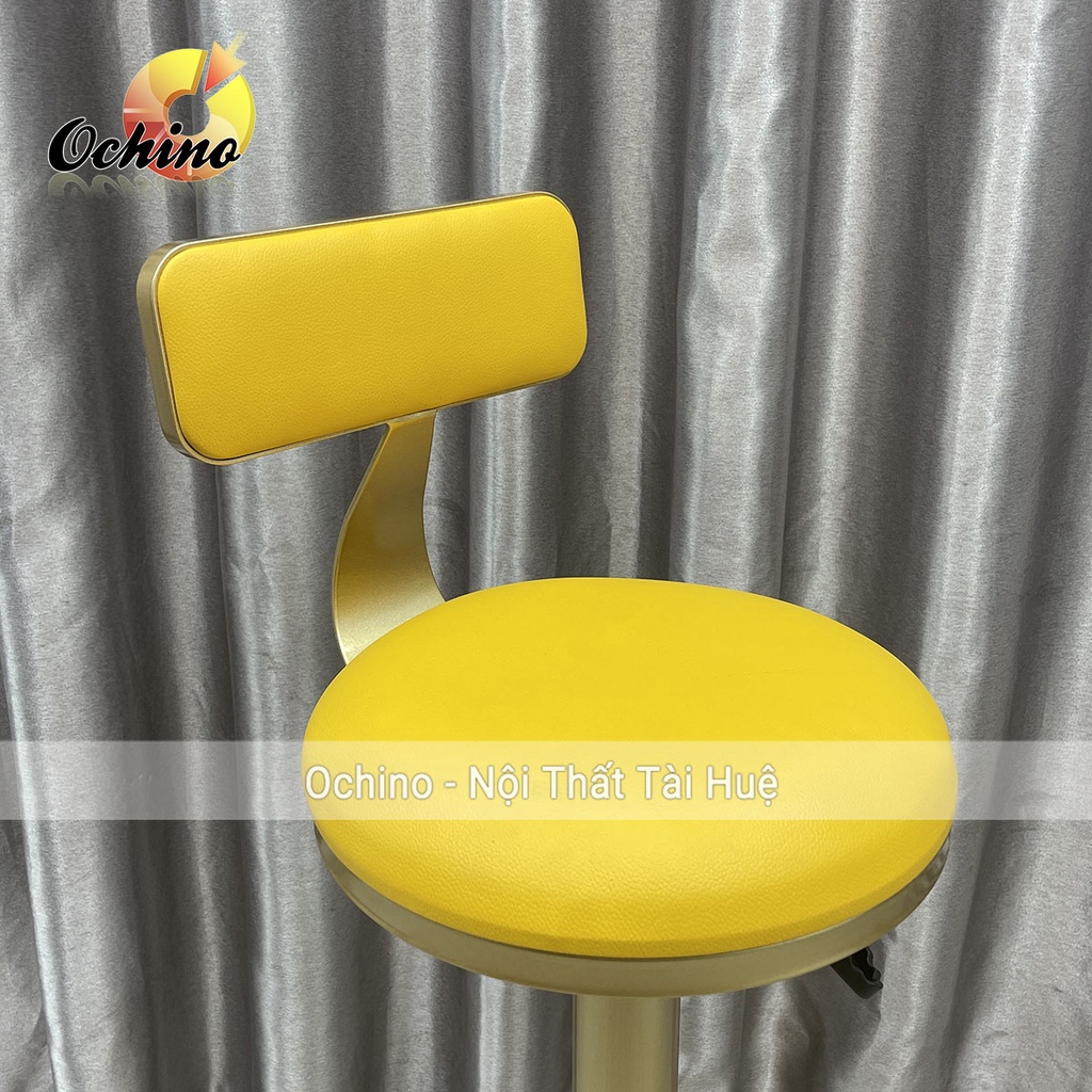 Ghế Quầy Bar, Ghế Trang Điểm Chân vàng NHẠT Cao Cấp (Đủ Màu)